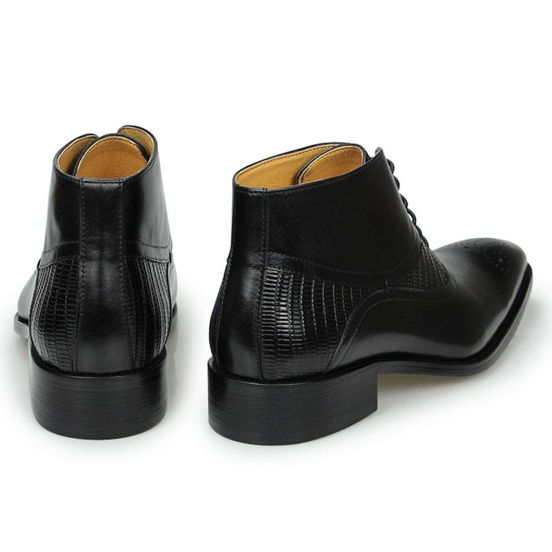 Fashion BusinessMen Ankle Boots Handmade With Genuine Cowhide Leather Matches Office Dress Suits Oxford Social Lace Up Male Fashion Boot
