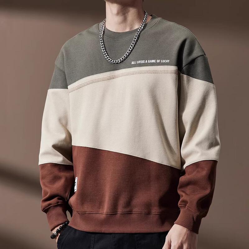 Men's Heavyweight Color-block Loose Fit Sweatshirt