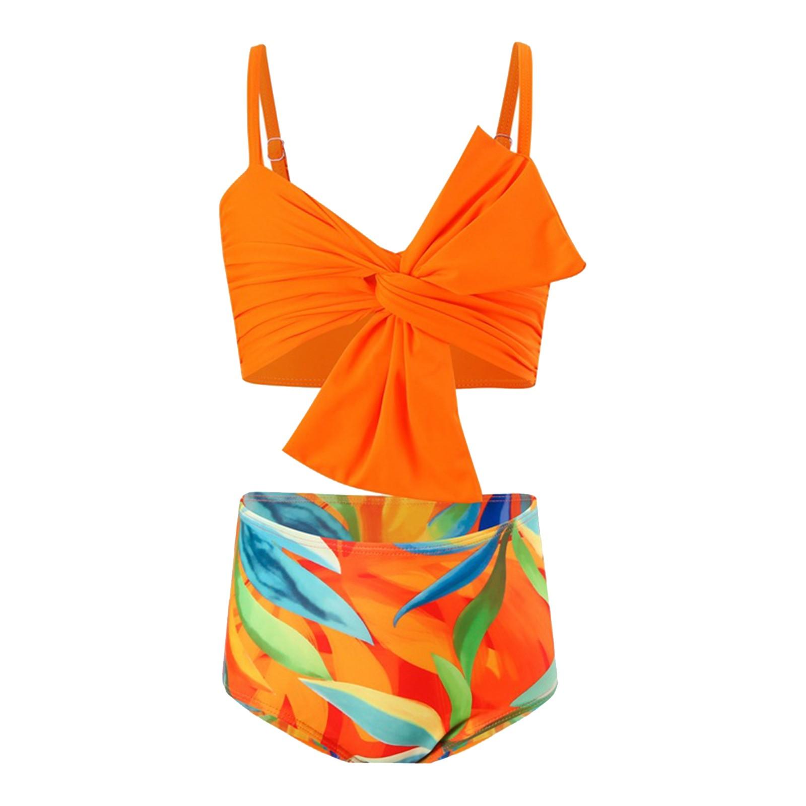 

Детский раздельный купальник с высокой талией Раздельный купальник 164 оранжевый