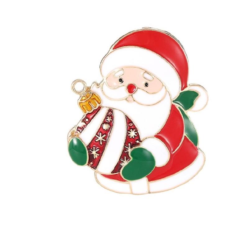 Cheerful Santa Face Brooch Alloy Christmas Pin For Clothing Decoration Secured Backing Design Sturdy Holiday Themed Accessory