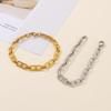 Trendy Stainless Steel Figaro Chain Bracelet & Necklace Set - Simple, Versatile Jewelry Accessory