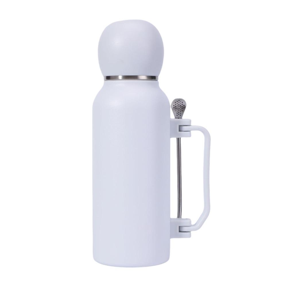 Double-Walled Insulated Bottle 1.3L Thermal Cup Portable Yerba Mate Thermal Bottle  Camping белый