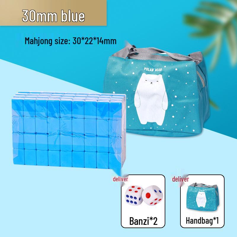 Compact Travel Mahjong Set - 24mm & 30mm Tiles, Solid Carved Sparrow Design, Ideal for Dorms and Table Games