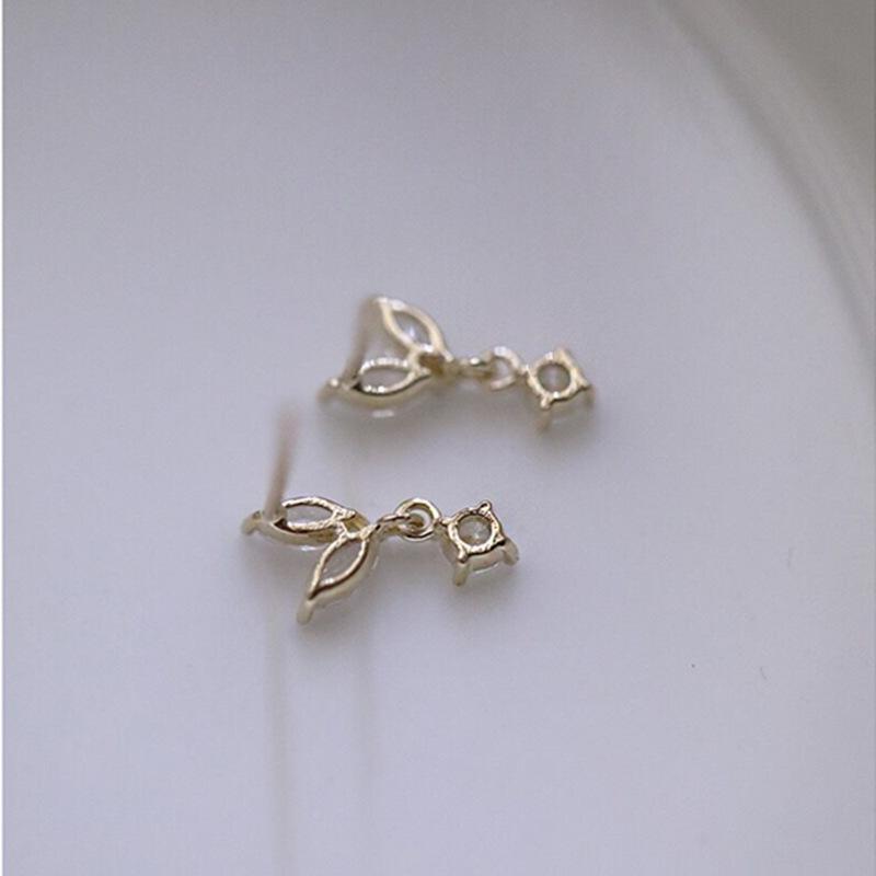 Kolczyki sztyfty Smart Leaf Bud ze srebra próby S925 dla kobiet, specjalny design, inkrustowane diamentami, temperamentne, dzikie, modne