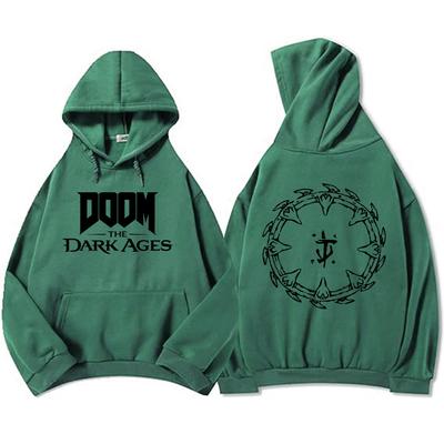 DOOM The Dark Ages Game Printing Hoodies Winter Fleece Long Sleeve Hooded Sweatshirts Casual Fashion Unisex Clothing