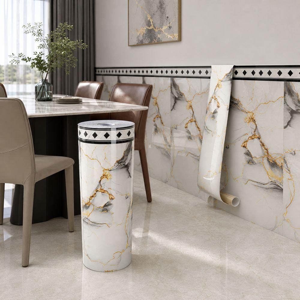 Self Adhesive Imitation Ceramic Tile Stickers Waterproof Wall Panel Sticker Home Wall Renovation