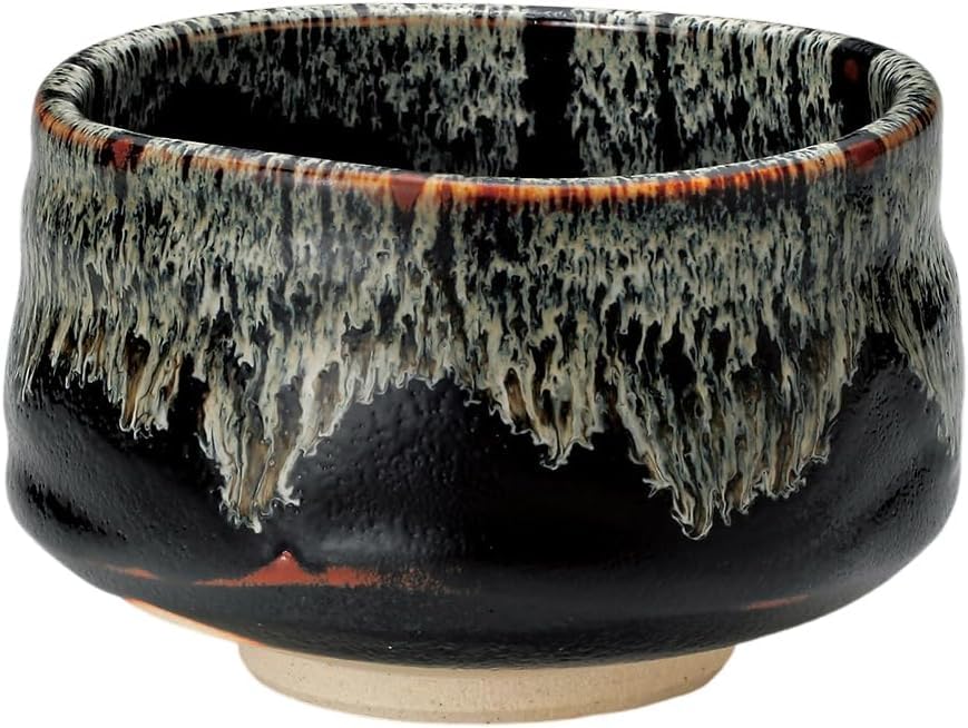 

Matcha Tenmoku Nagashi Mino Made in Japan Ale-net Bowl, Style, Ceramic, Ware,