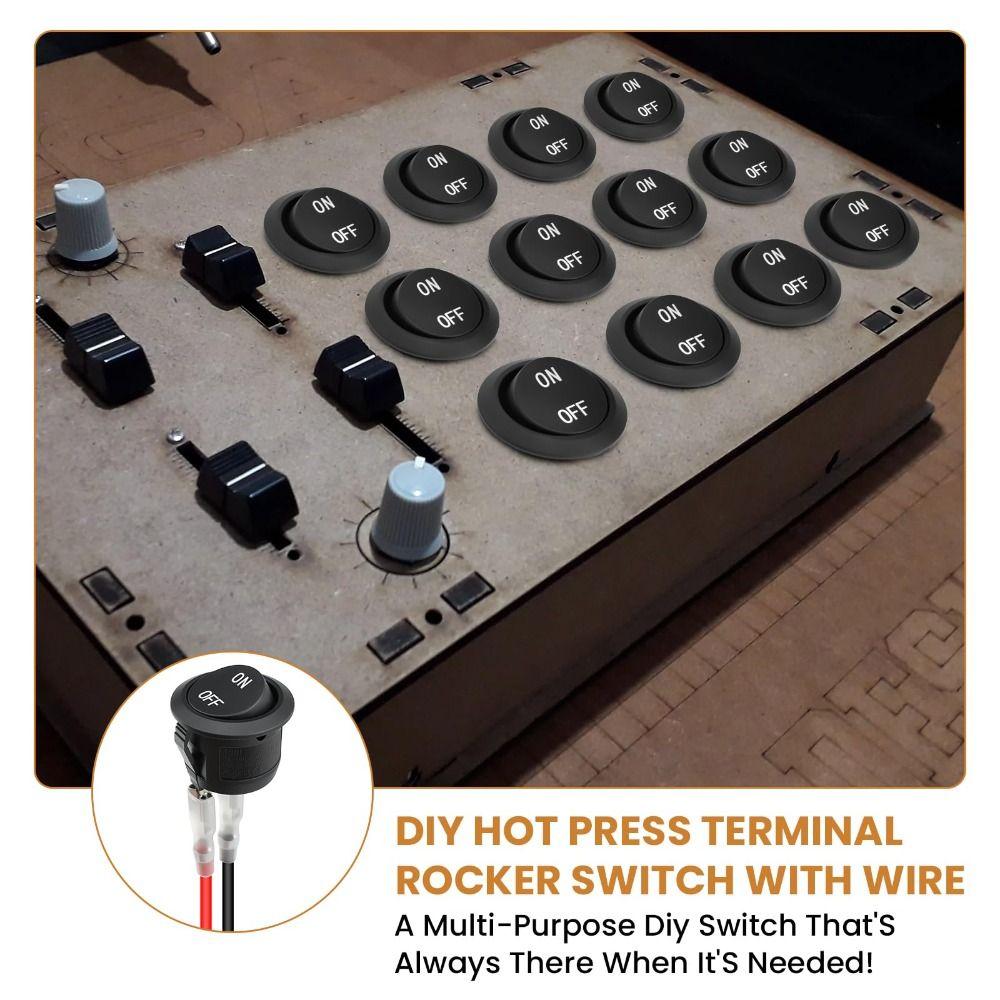 Black Toggle Switch 2 Pin On Off Switch Mini Size Circular Switch  Boat Marine