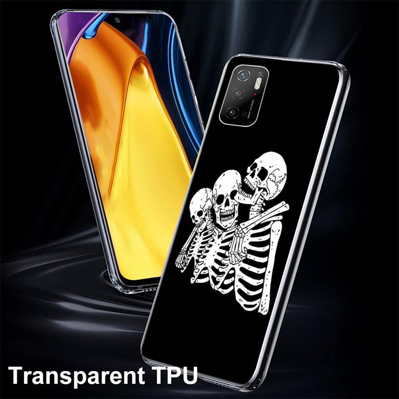 Spooky Skull Funny Dance Skeleton Phnoe Case for Xiaomi Poco X5 X6 X7 Pro X4 Gt F7 Ultra M8 M7 Redmi 15C 15 13C 13 12C 12 Unique
