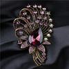 Hofstil Strass Kristall Brosche Weiblich Luxus Farbe Schwerindustrie Brosche Elegante Accessoires