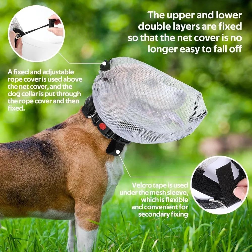 Outdoor Pet Bite Prevention Headgear Adjustable Dog Protective Mask Breathable Pet Protective Veil Portable Mosquito Proof Mask