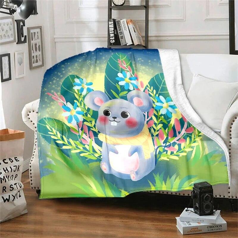 Twelve Chinese Zodiac Signs Pattern Printing Manta Sofa Bed Cover Soft  Blanket Plaid Soft Warm Flannel Throw Blankets Fans Gif