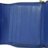Used 12695 Linen Zip Compact Wallet 7942 Textured Calfskin Zip Around Anagram Embossing Blue Unisex from Japan AUTHENTIC