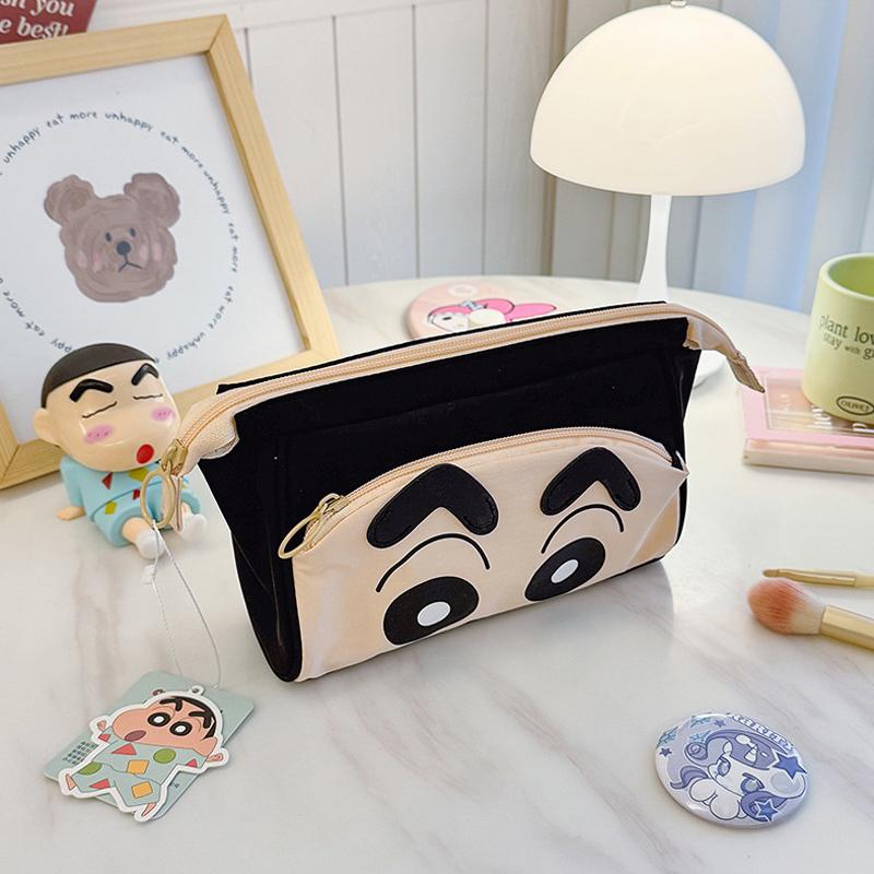 Anime Cartoon Cute Crayon Shin-Chan'S Transparent Cosmetic Bag Girls Large Capacity Portable Travel Toiletries Storage Bag Gifts