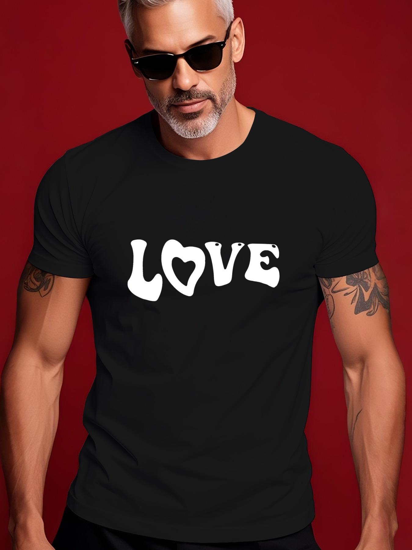 LOVE Graphic Tshirt - Black Casual Summer Tee with Bold... L