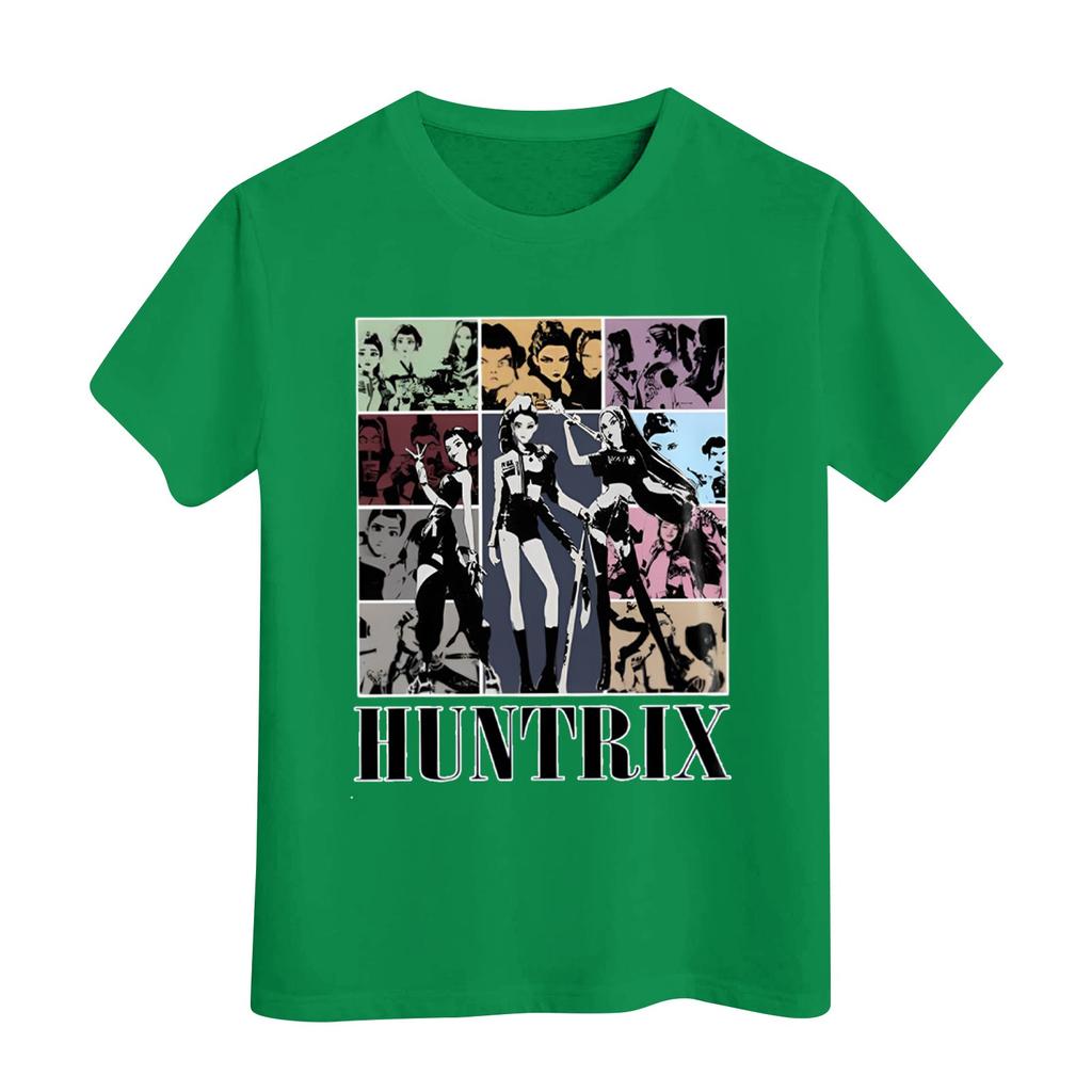 Boys Girls Round Neck Casual Printed Short-sleeved T-shirt Top