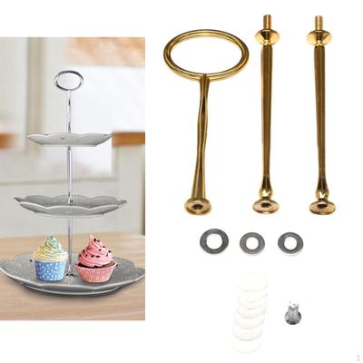 Cake Plate Stand Handle 3 Tier Round Metal Holder Heavy Duty Fruit Fittings
