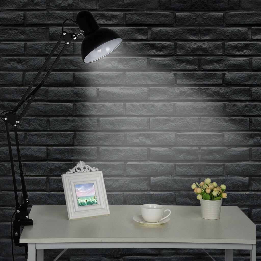 Adjustable Clip Table Light Reading Task Lamp LED Bulb Office Lighting Desk Lamp Clip On Light Eye Protection Bedroom Table Lamp