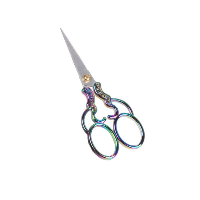 Retro Alloy Embroidery & Craft Scissors for Cross Stitch, Manicure, Paper Cutting, Eyelash Trimming & Thread Ends