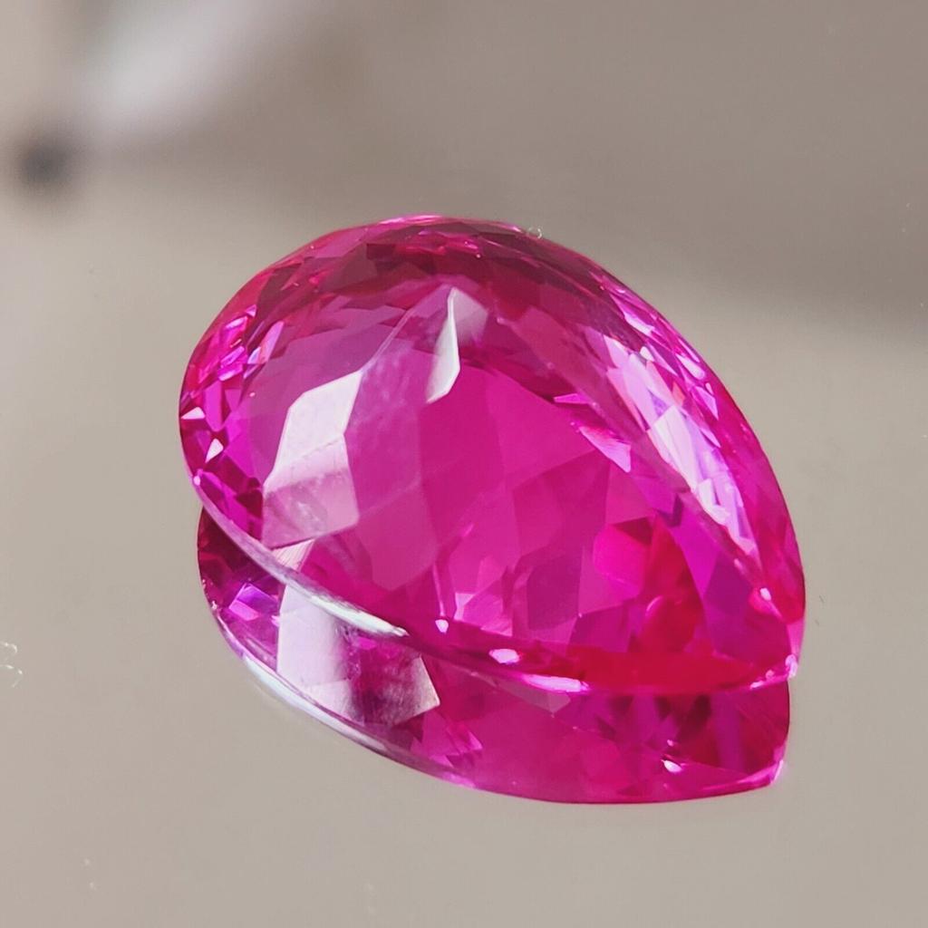 22.00 Cts Flawless Certified Pink Sapphire Pear Cut Loose Gemstone p481