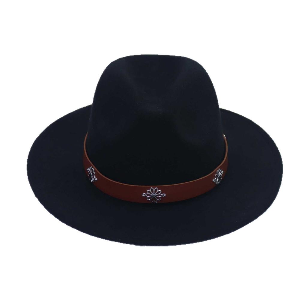 Autumn and Winter Men's and Women's Top Hats Classic Jazz Hats Wool Hats Big Eaves Hat Flat Edge Jazz Hats