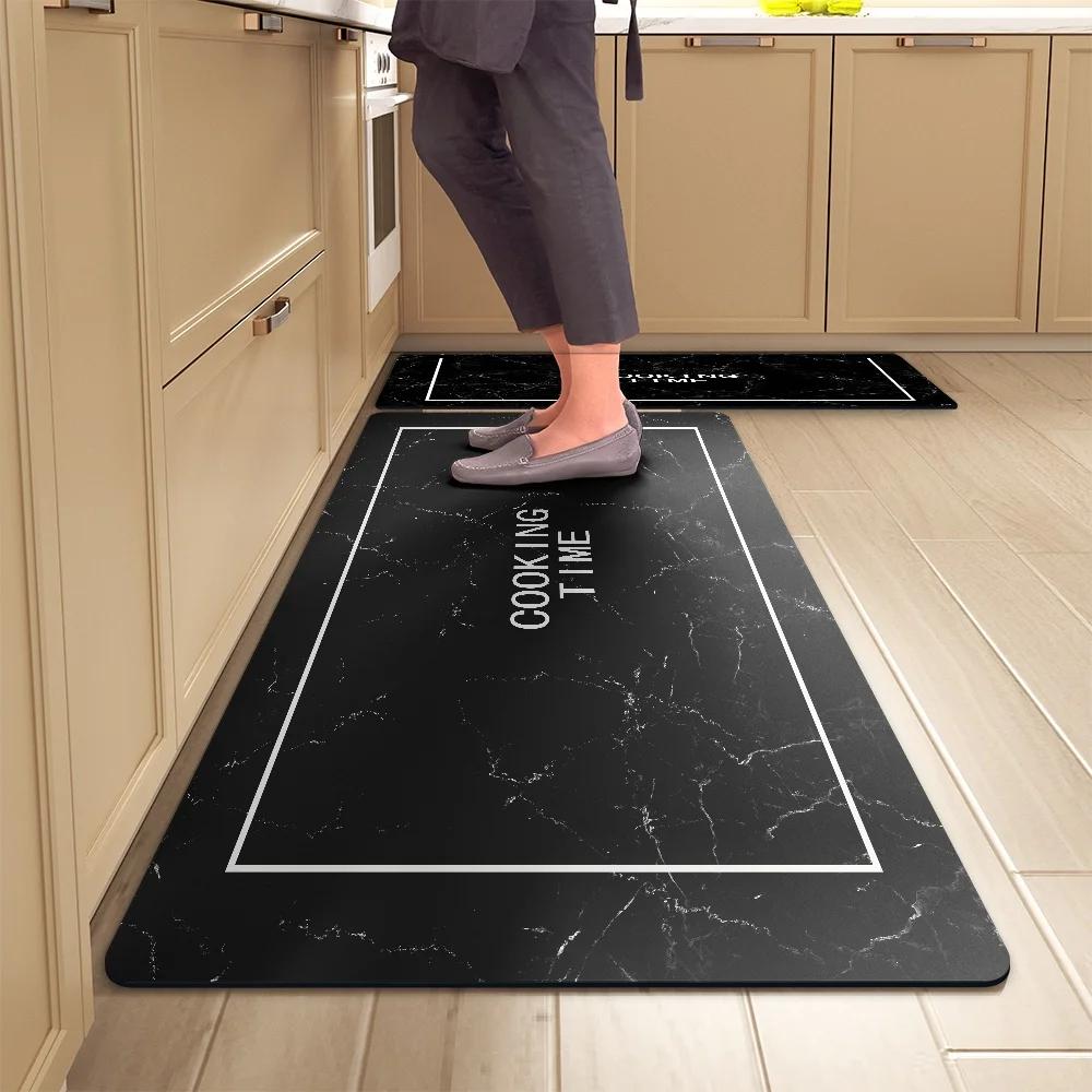 Kitchen Floor Mat Bedroom Living Room Long Bedside Hallway Hallway Soft Washable Carpet Non-slip Bathroom Entrance Doormat