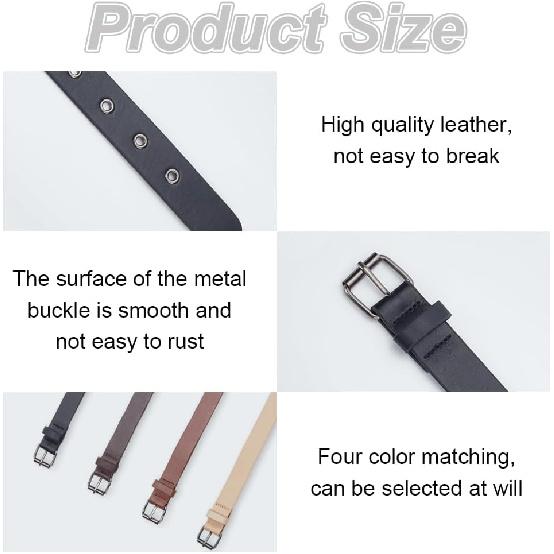 WEBEEDY 8 PCS Traditional Kilt Extender Straps 4 Colours Leather Cuff Belt Buckles PU Leather Adjustment Strap with Metal Square Buckle for Shirt