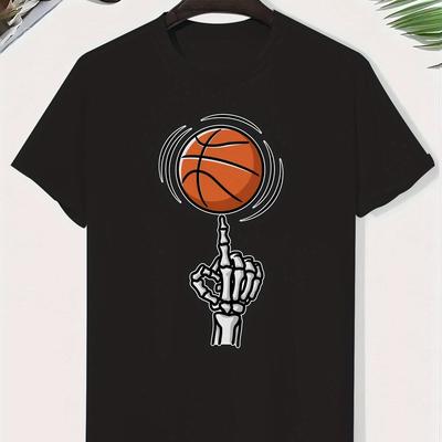 Turn Basketball Cotton Boys T-Shirt Casual Lightweight Comfortable Short Sleeve Top Summer Youth Clothing White