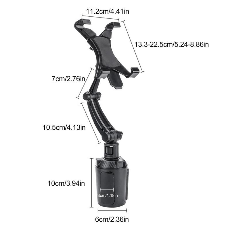 ABS Car Cup Tablet Stand Phone Holder Cellphone Holder Drink Bottle I Pad Mount Support 360-Degree Rotating Auto Cup Holder