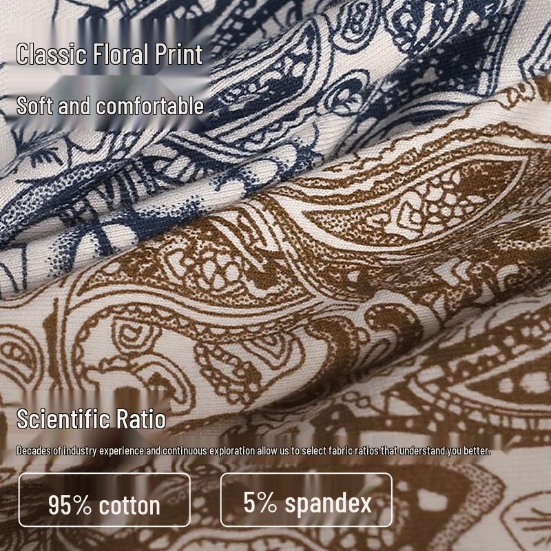 FitonTon Men's 10A Antibacterial Pure Cotton Boxer Briefs 3-Pack