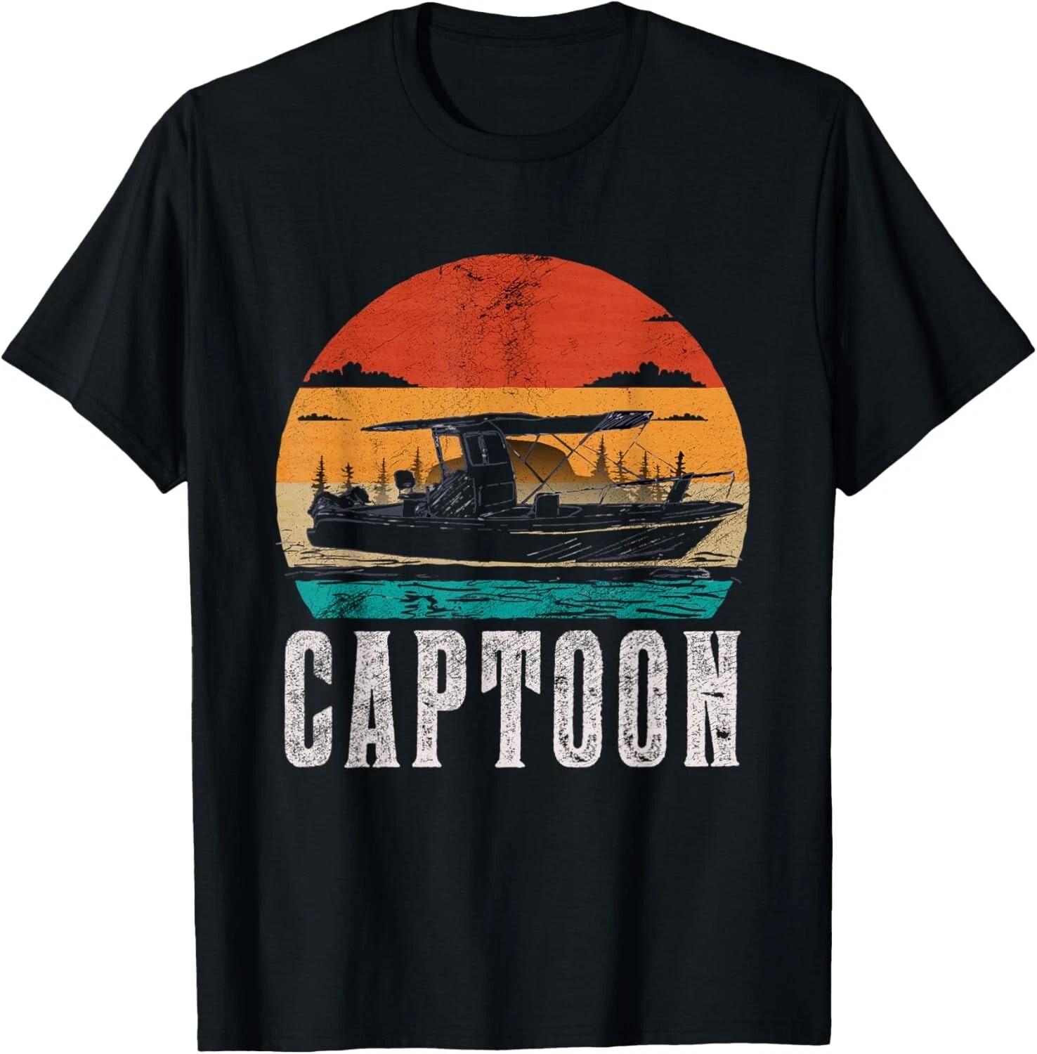 

Funny Boating Captoon Pontoon Tritoon Captain Pontoon Boat Gift Unisex T-Shirt L
