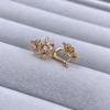 Flower-shaped Diamond-encrusted Ear Stud Women Can Wear, Adding Rivet Elements Fashionable and exquisite high-end customized electroplating 18k gold