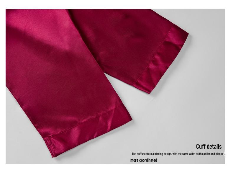 Satin Damen Frühling/Sommer Morgenmantel: Leichter Luxus, Kühlung, Neun-Ärmel-Pyjama und Bademantel