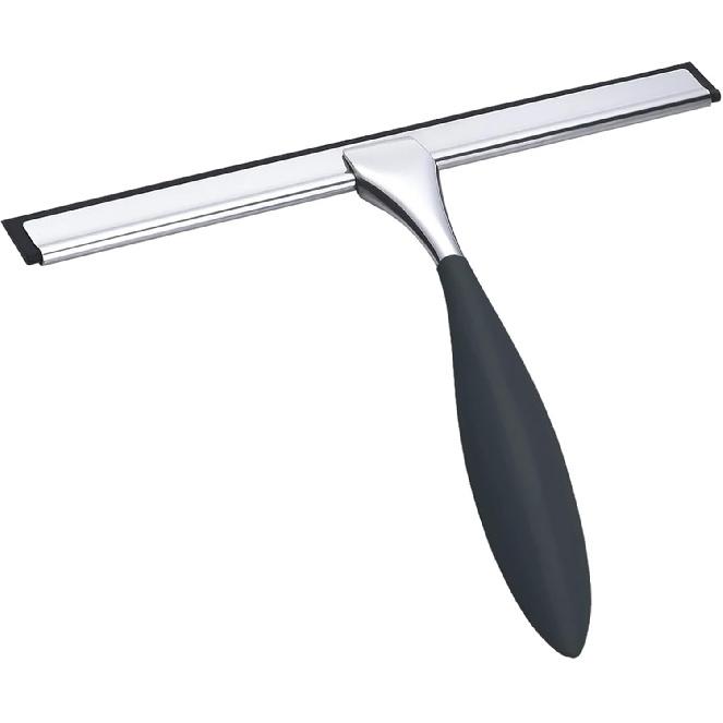 Car Multifunctional Wiper Blade Shower Wiper with Hook Stainless Steel 10   Inch Rubber Silicone Blue White Black Door Glass Car Cleaner(10inch Blue) 10inch black