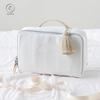 Fluffy Diaper Waffle Large Tassel Pouch, Fabric, Capacity, (Light Gray)