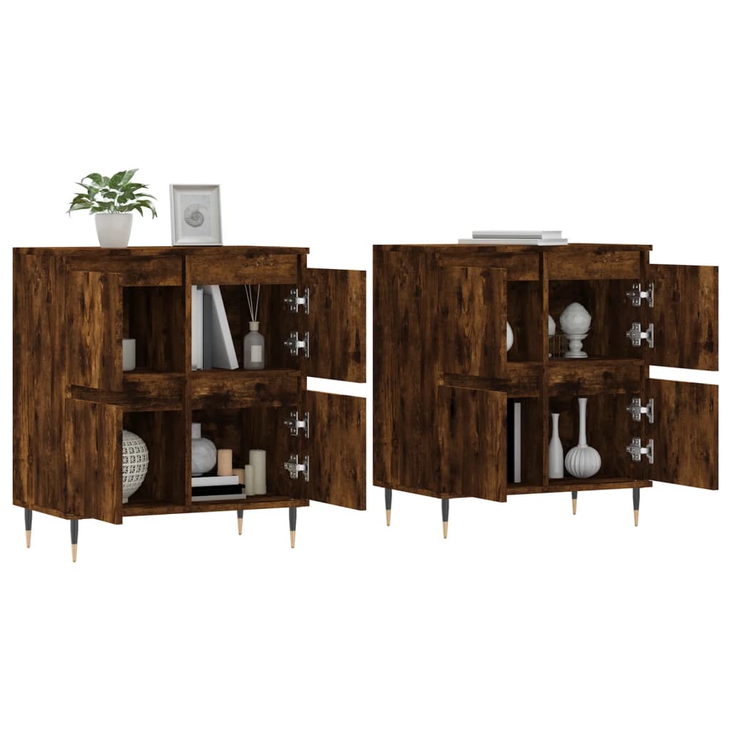 Sideboards 2 pcs. Smoked Oak Wood Based Panel