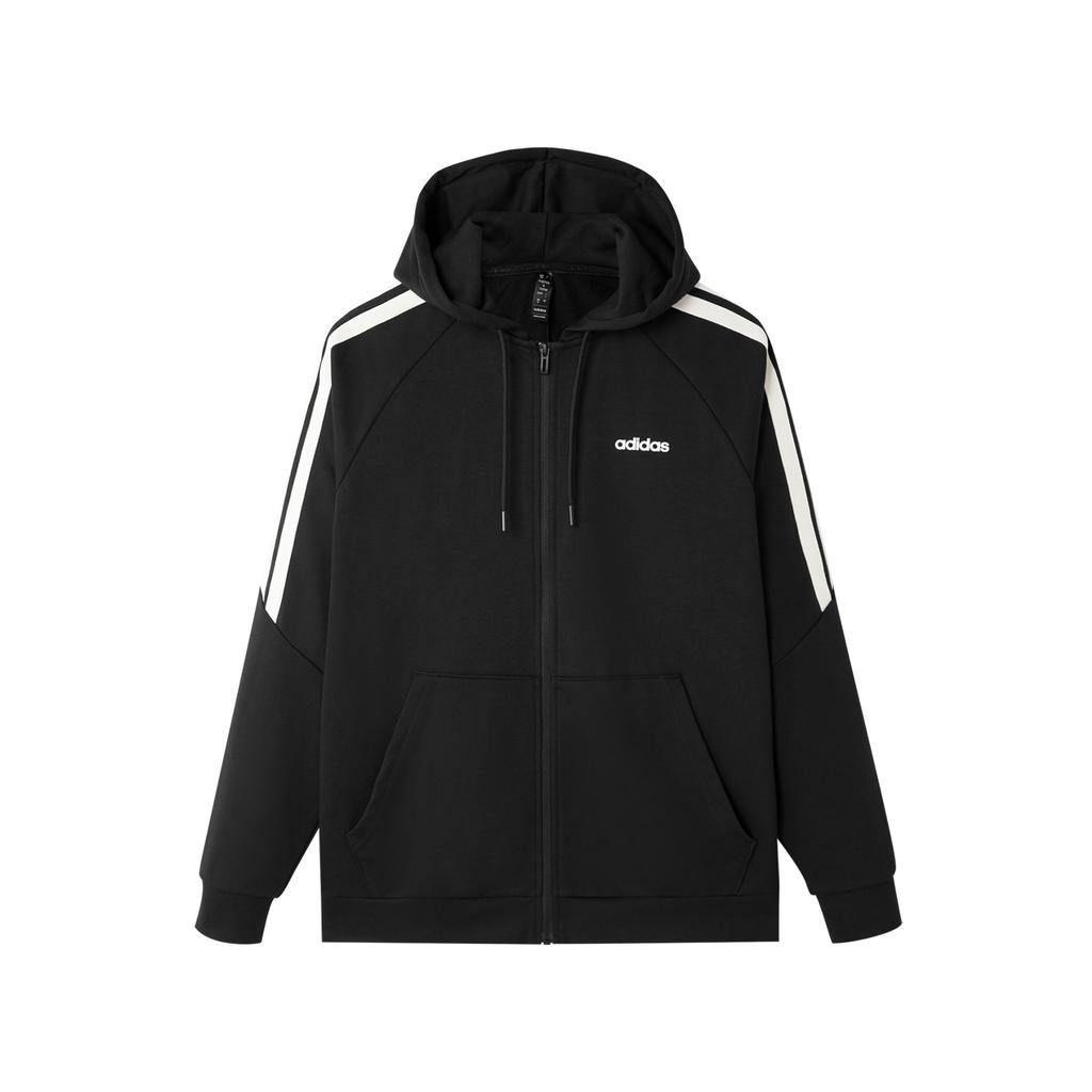 Adidas 3-Stripes Casual Minimalist Hooded Striped Versatile Jacket Men Jacket Black KA2577