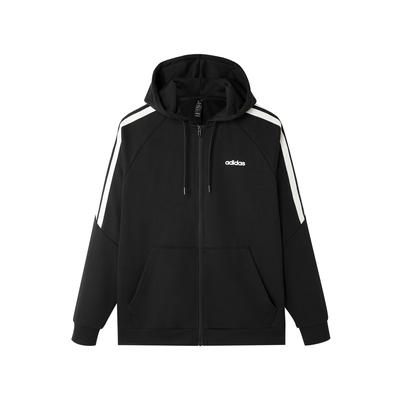 3-Stripes Casual Minimalist Hooded Striped Versatile Jacket Men Jacket Black KA2577