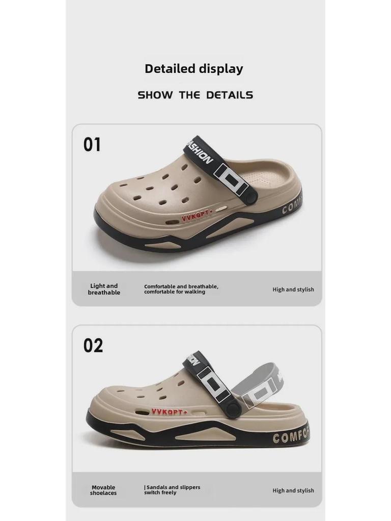 Men's EVA Thick-Soled Summer Sandals: 2024 Non-Slip Beach Shoes and Outdoor Slippers
