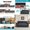 Jacquard Sofa Slipcovers Water Ripple Pattern Sofa Couch Cover Non-slip Dustproof Furniture Protector for Living Room Home Decor