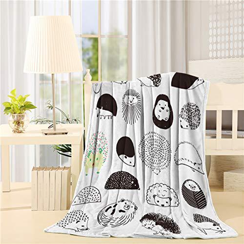 

Одеяло с принтом ёжика, мягкое детское фланелевое одеяло для девочек, подарочное одеяло, декоративное одеяло для гостиной 130x150cm