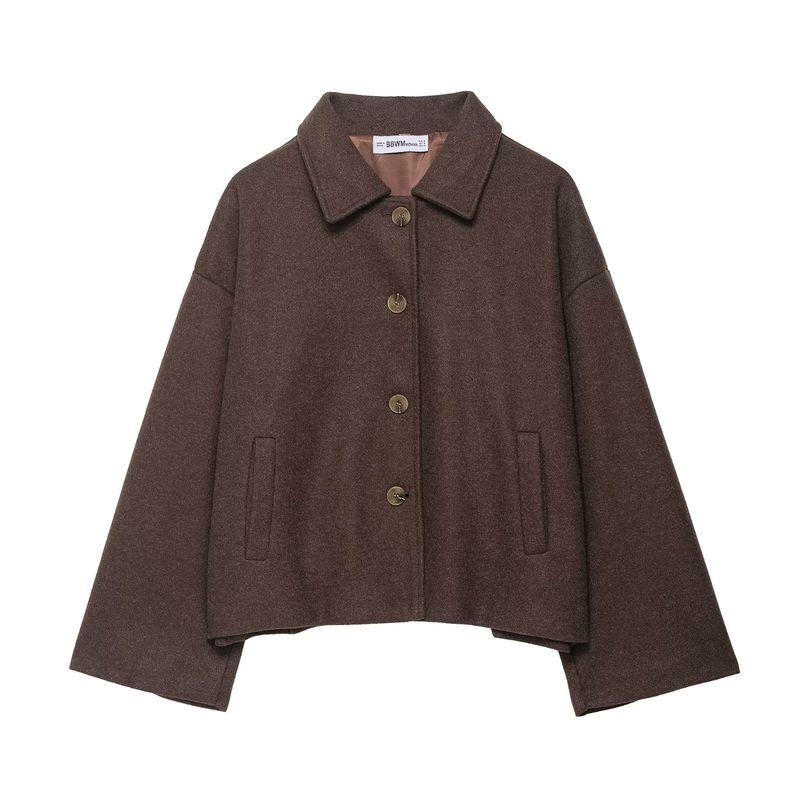 Araltay New Arrival Fashion Style Women's Clothing Fashion All-Match Casual Simple and Short Long Sleeves Lapel Woolen Outwear
