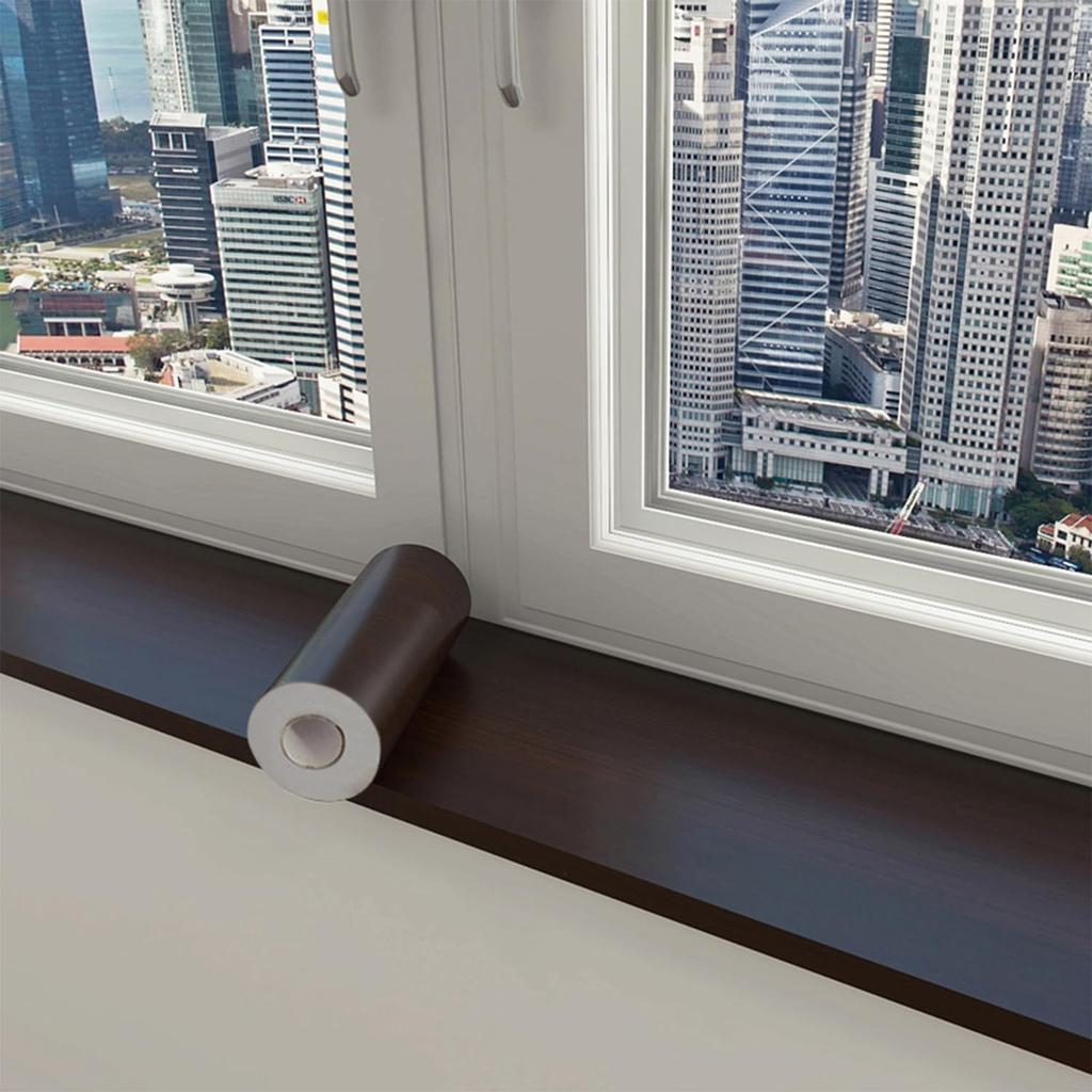 TACHIO Wood Grain Wallpaper Sticker Walnut 15cm x 10m Self-Adhesive Remake Sheet with Smoothing Tool (Japan domestic version)