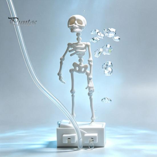 Decorazione Atmosferica per Acquario di Halloween Scheletro Danzante, Scheletro Mobile con Articolazioni Azionato da Bolle, Ornamento Subacqueo Horror, Realistico