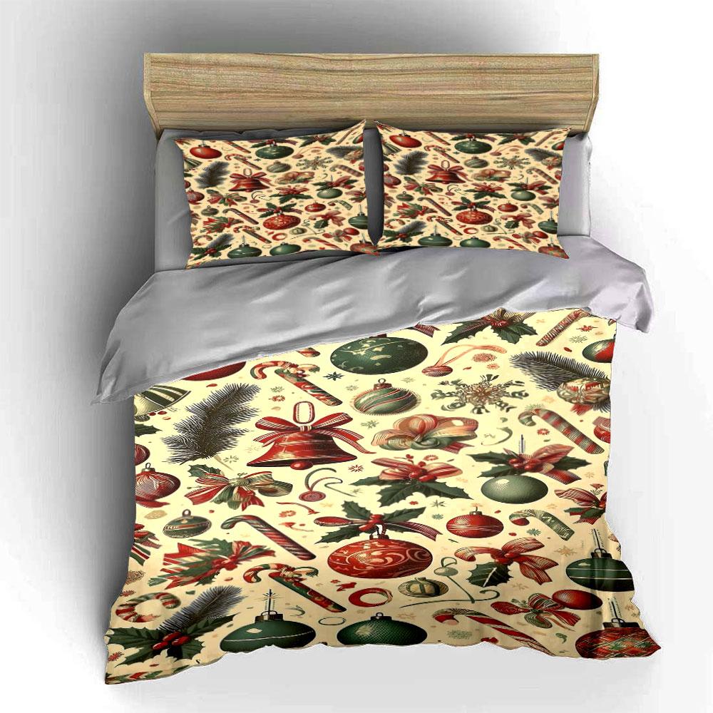 Festive Ornament Harmony Bedding Sets Duvet Cover Sets Duvet Covers Pillowcases(1*Duvet Cover 2*Pillowcases Without Duvet Insert)
