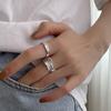 Women's Geometric Pleated Ring: Retro, Exaggerated, Hip Hop Punk Index Finger Fashion Accessory.