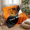 Hull City Individueller Name Text Flanelldecke Fußball Logo Personalisierte Fleece-Wurfdecke Besonderes Geschenk für Sofa Schlafzimmer Zuhause