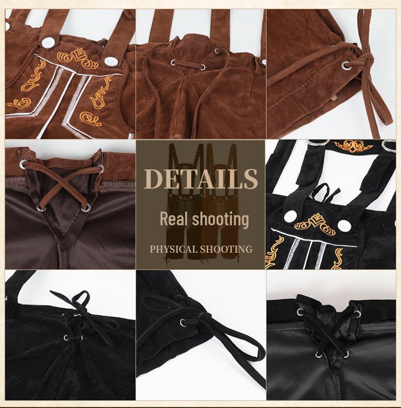 Oktoberfest Karobluse & Bestickte Latzhose Halloween Cosplay Outfit