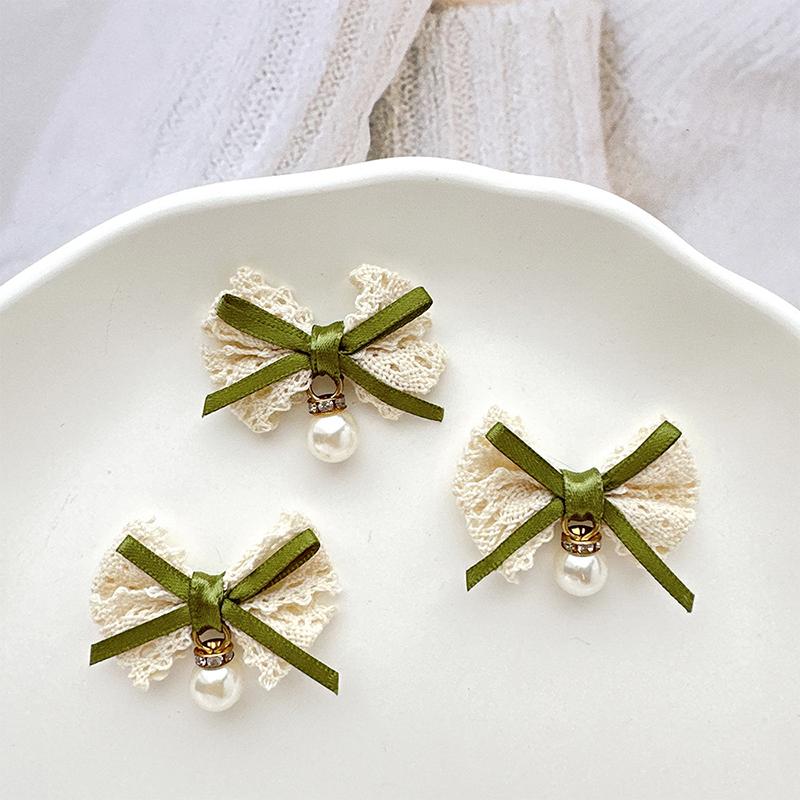 

Lace Ribbon Hanging Beads Bow Semi-Finished Products Hairpins Hair Band Accessories Luggage Shoes And Hats Accessories