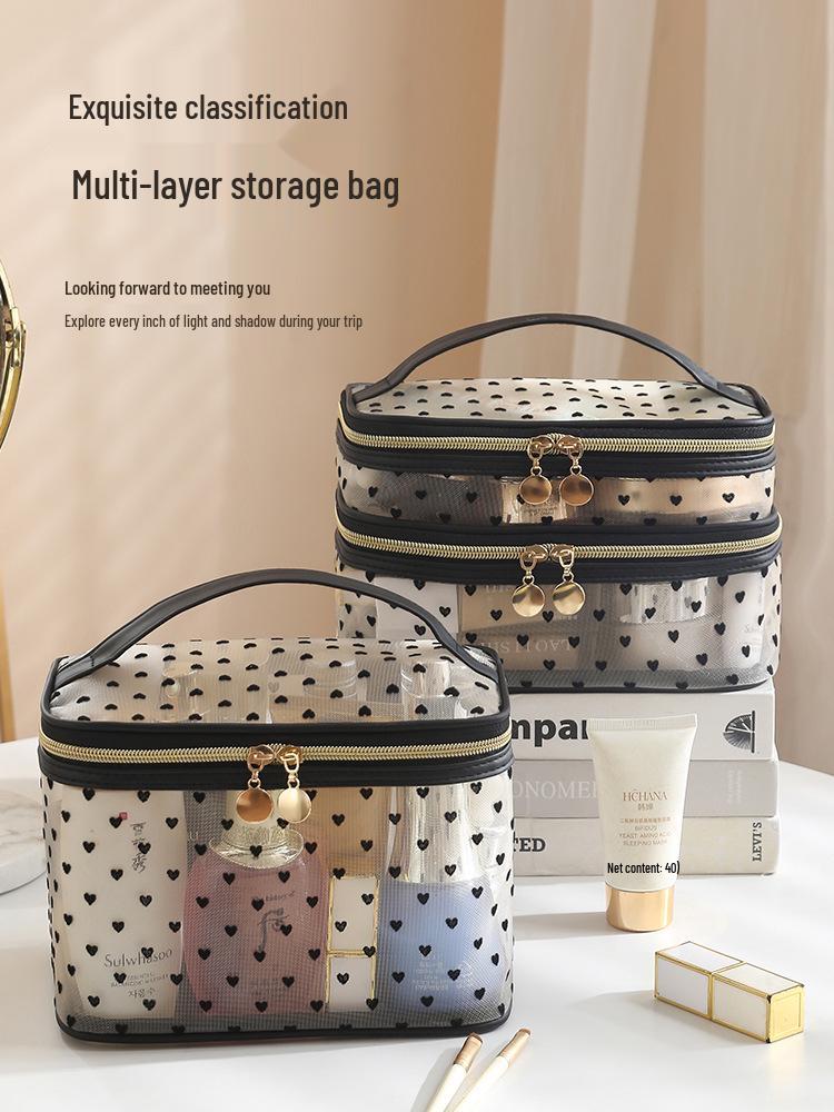 Tragbare Atmungsaktive Netz-Make-up-Tasche - Outdoor-Reise-Kosmetikaufbewahrung